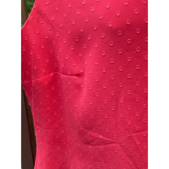 CHICO’s 0 swiss dot texture watermelon red tank top size 0/ small fully lined - Picture 6 of 7